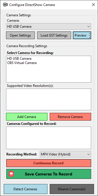 Configure Cameras